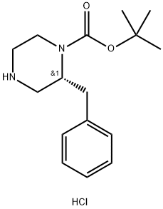 (R)-2-苄基哌嗪-1-羧酸叔丁酯盐酸盐 结构式