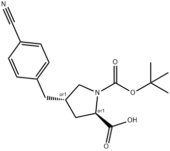 (Tert-Butoxy)Carbonyl (R)-γ-(4-cyano-benzyl)-L-Pro Struktur