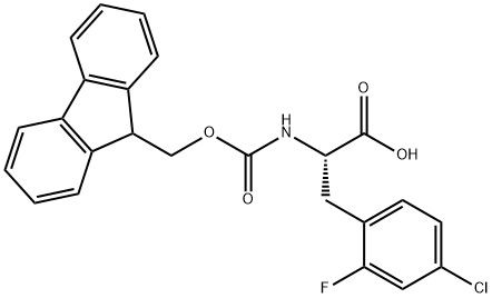 (S)-2-((((9H-芴-9-基)甲氧基)羰基)氨基)-3-(4-氯-2-氟苯基)丙酸, 1217811-90-9, 结构式
