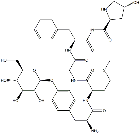 enkephalinamide, Met(2)-Hyp(5)glucopyranosyl- 结构式