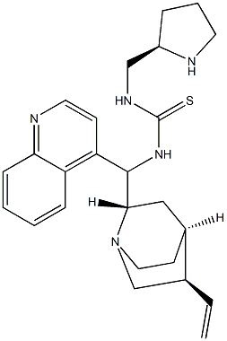 N-(8α,9S)-cinchonan-9-yl-N'-[(2R)-2-pyrrolidinylMethyl]-Thiourea Structure