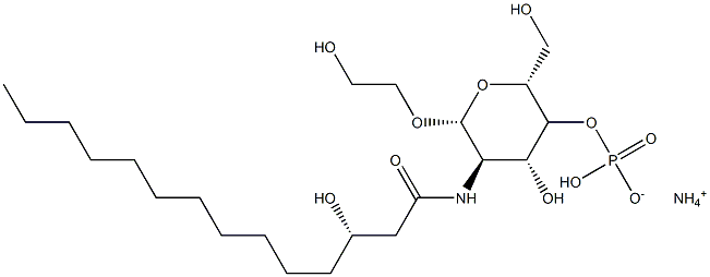 2-hydroxyethyl-2-deoxy-2-(3-hydroxytetradecanamido)glucopyranoside-4-phosphate,122351-28-4,结构式