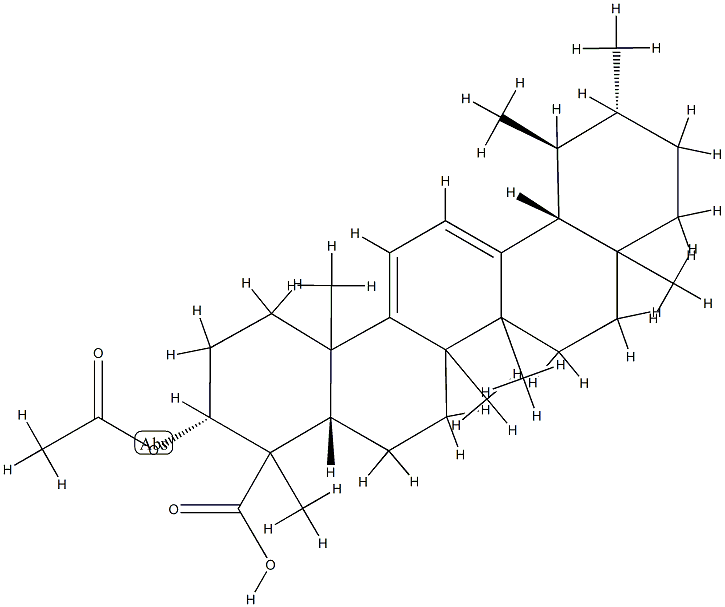 3‐O‐アセチル9,11‐デヒドロΒ‐ボスウェル酸 化学構造式