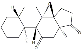 5α-アンドロスタン-11,17-ジオン 化学構造式
