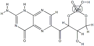 1-(2-amino-4-oxopteridin-7-yl)-1-oxo-2,3,4-butanetriol-2,4-cyclic phosphate Struktur
