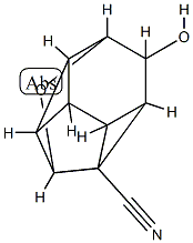 1,2-Epoxy-1H-dicycloprop[cd,hi]indene-3b(1aH)-carbonitrile,hexahydro-3-hydroxy-,(1-alpha-,1a-bta-,1b-bta-,2-alpha-,3-bta-,3a-bta-,3b-bta-,3c-bta-,3d-bta-)-(9CI) Structure