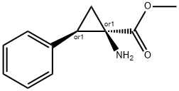 Cyclopropanecarboxylic acid, 1-amino-2-phenyl-, methyl ester, (1R,2R)-rel-,123039-88-3,结构式