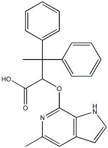 Benzenepropanoic acid, β-Methyl-α-[(5-Methyl-1H-pyrrolo[2,3-c]pyridin-7-yl)oxy]-β-phenyl- 结构式