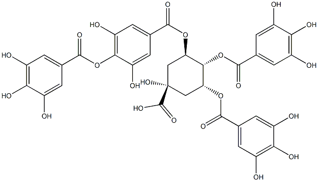 3-O-digalloyl-4,5-di-O-galloylquinic acid Structure
