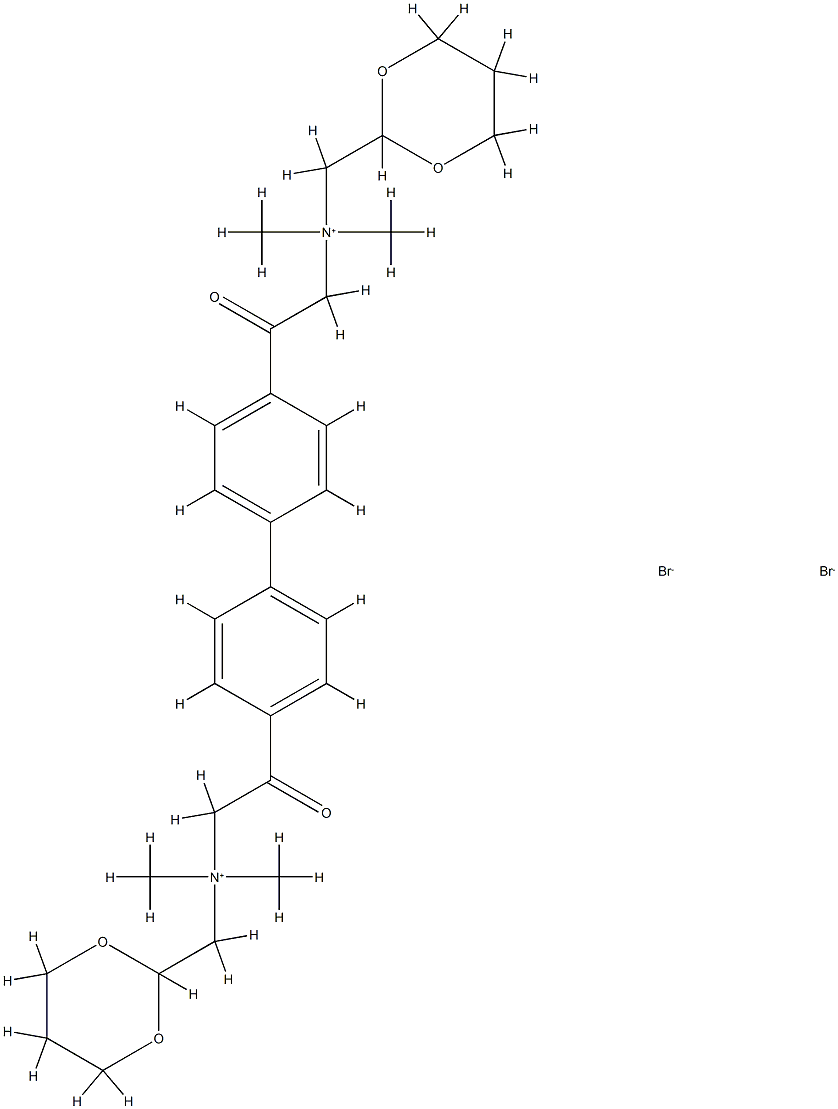 N,N'-((1,1'-Biphenyl)-4,4'-diylbis(2-oxo-2,1-ethanediyl))bis(N,N-dimethyl-1,3-dioxane-2-methanaminium, dibromide,123489-69-0,结构式