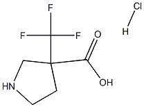 3-Trifluoromethyl-pyrrolidine-3-carboxylic acid hydrochloride 化学構造式