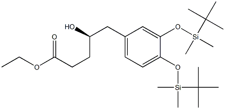 (γR)- 3,4-Bis[[(1,1-diMethylethyl)diMethylsilyl]oxy]-γ-hydroxybenzenepentanoic Acid Ethyl Ester 化学構造式