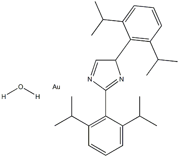 1,3-ビス(2,6-ジ-i-プロピルフェニル)イミダゾール-2-イリデン金(I)ヒドロキシド, min. 97% 化学構造式