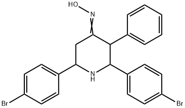 2,6-Bis(4-bromophenyl)-3-phenyl-4-piperidinamine oxime Structure