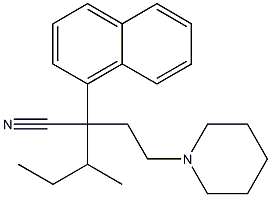 α-(1-Methylpropyl)-α-(2-piperidinoethyl)-1-naphthaleneacetonitrile Struktur