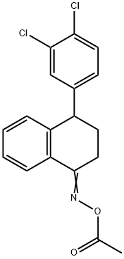 1(2H)-Naphthalenone,4-(3,4-dichlorophenyl)-3,4-dihydro-, O-acetyloxime, (±-) Struktur