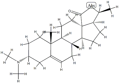 (20S)-3α-(Dimethylamino)-20-hydroxypregn-5-en-18-oic acid γ-lactone Struktur