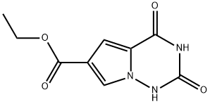 Ethyl2,4-dioxo-1,2,3,4-tetrahydropyrrolo[2,1-f][1,2,4]triazine-6-carboxylate 化学構造式