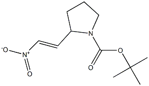 (E)-2-(2-硝基乙烯基)吡咯烷-1-羧酸叔丁酯 结构式