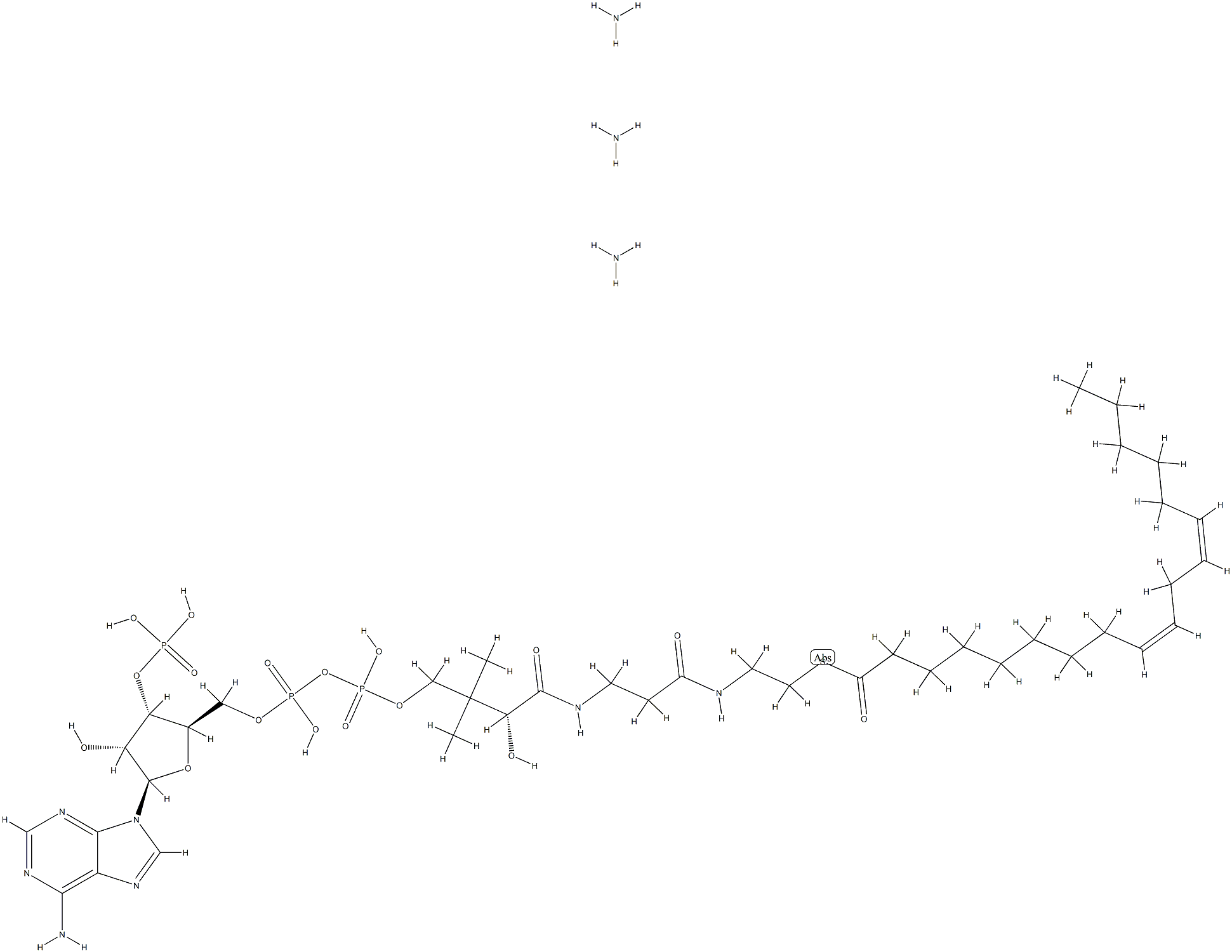 (9Z,12Z-OCTADECADIENOYL) COENZYME A (AMMONIUM SALT);18:2 (N6) COENZYME A,1246304-39-1,结构式