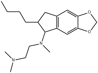 2-(n-butyl)-1-(N-methyl-N-(2-(N',N'-dimethylamino)ethyl)amino)-5,6-methylenedioxyindane Structure