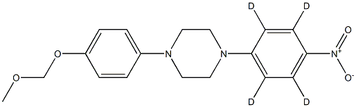 1-(4-O-Methoxymethyl-4-hydroxyphenyl)-4-(4-nitrophenyl)piperazine-d4 化学構造式