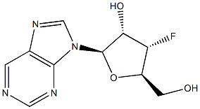 9-(3-Deoxy-3-fluoro-beta-D-ribofuranosyl)purine Structure