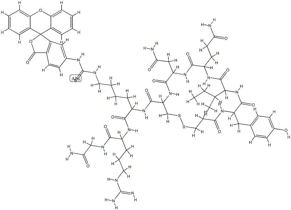 vasotocin, 1-deamino-Lys(7)-(fluorescein)-Arg(8)- Structure