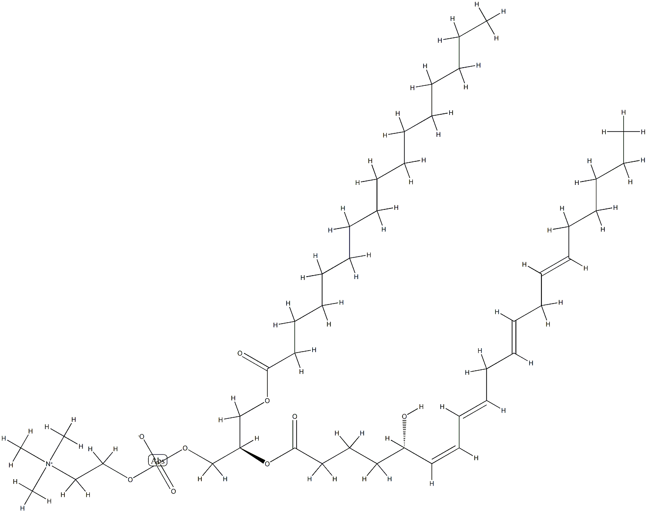 1-palmitoyl-2-(5-hydroxy-6,8,11,14-eicosatetraenoyl)-glycero-3-phosphocholine,125111-41-3,结构式