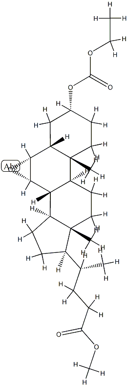 (3α,5β,6α,7α)-6,7-Epoxy-3-[(ethoxycarbonyl)oxy]cholan-24-oic Acid Methyl Ester 结构式