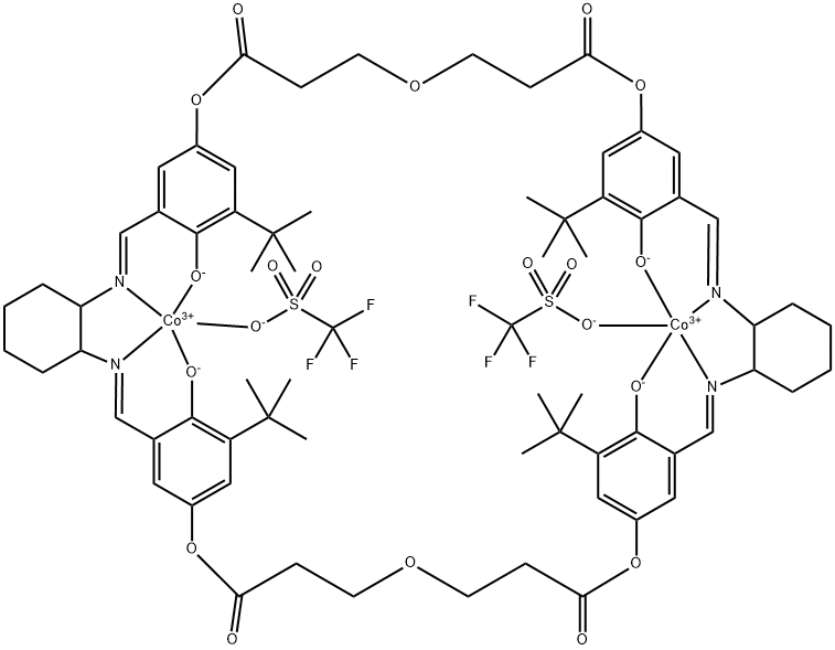 CYCLIC-OLIGOBIS[(1S,2S)-(-)-1,2-CYCLOHEXANEDIAMINO-N,N-BIS(3,3-DI-T-BUTYLSALICYLIDENE)COBALT(III)TRIFLATE]-5,5-BIS(2-CARBOXYETHYL)ETHER, 1252661-94-1, 结构式