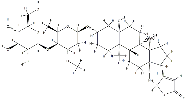 Periplogenin 3-[O-β-glucopyranosyl-(1→4)-β-sarmentopyranoside] Struktur