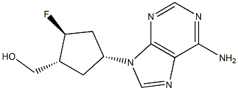 2',3'-dideoxy-3'-fluoroaristeromycin 结构式