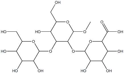 methyl 3-O-galactopyranosyl-2-O-(glucopyranosyluronic acid)mannopyranoside 结构式