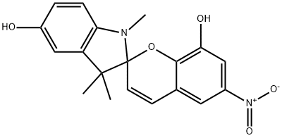 1,3,3-トリメチル-6′-ニトロスピロ[インドリン-2,2′-[2H-1]ベンゾピラン]-5,8′-ジオール 化学構造式