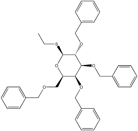 1-S-Ethyl 2,3,4,6-tetra-O-benzyl-b-D-thiogalactopyranoside Structure