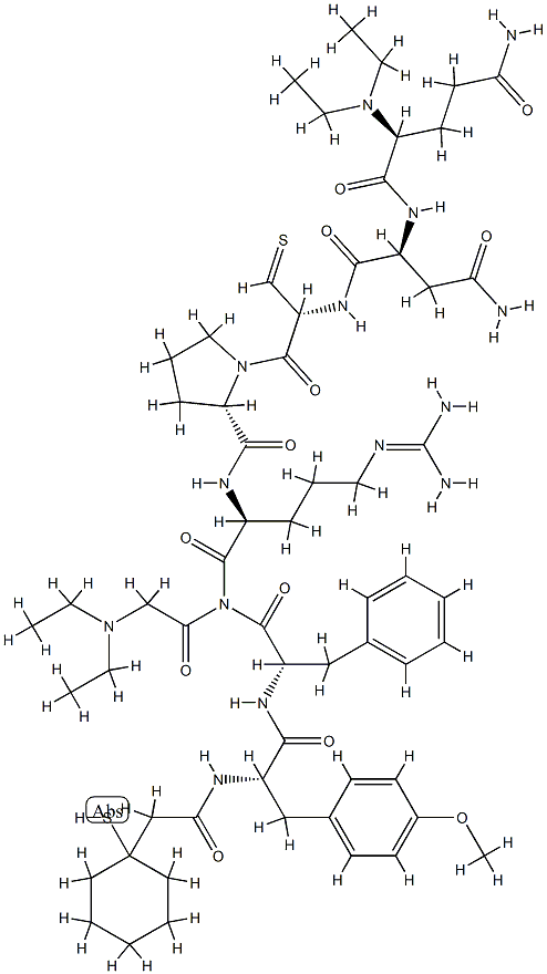 vasopressin, N,N-diethylamide 1-(1-mercaptocyclohexaneacetic acid)-2-O-methyl-Tyr-4-glutamic acid (gamma-N,N-diethylamide)-8-Arg- 结构式