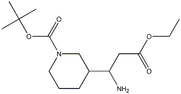 tert-butyl 3-(1-amino-3-ethoxy-3-oxopropyl)piperidine-1- Struktur
