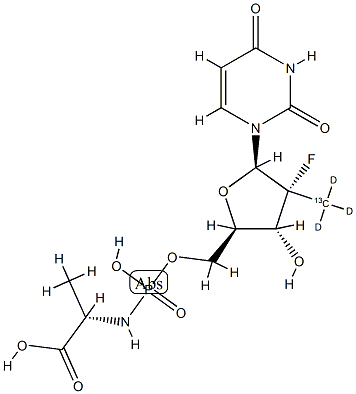 索非布韦杂质 49 (GS-566500)-13C-D3,1256490-46-6,结构式
