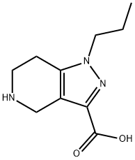 1-プロピル-4,5,6,7-テトラヒドロ-1H-ピラゾロ[4,3-C]ピリジン-3-カルボン酸 化学構造式