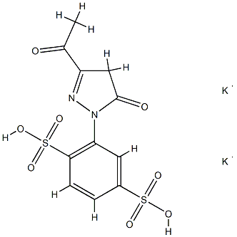 3-ACETYL-1-[2.5-DISULFOPHENYL]-2-PYRAZDIN-5ONE,DIPOTASSIUM Structure