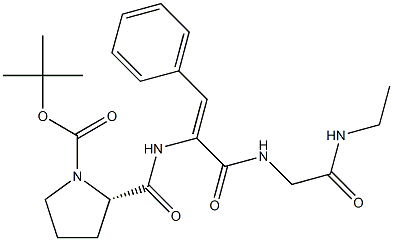 tert-butyloxycarbonyl-prolyl-dehydrophenylalanyl-glycyl-ethylamide Structure