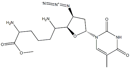 L-Lysine, 5'-ester with3'-azido-3'-deoxythymidine (9CI) Structure