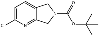 tert-butyl 2-chloro-5H-pyrrolo[3,4-b]pyridine-6(7H)-carboxylate 化学構造式