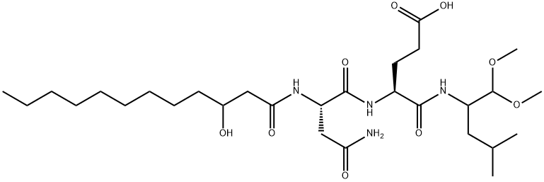 L-Glutamamide, N(sup 2)-(3-hydroxy-1-oxododecyl)-L-asparaginyl-N(sup 1 )-(1-(dimethoxymethyl)-3-methylbutyl)- Structure