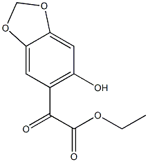 6-Hydroxy-alpha-oxo-1,3-benzodioxole-5-acetic acid ethyl ester 化学構造式