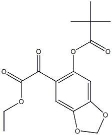 6-(2,2-Dimethyl-1-oxopropoxy)-alpha-oxo-1,3-benzodioxole-5-acetic acid ethyl ester 化学構造式