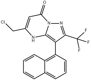 5-(CHLOROMETHYL)-3-(NAPHTHA LEN-1-YL)-2-(TRIFLUOROMETHYL)PYRAZOLO[1,5-A]PYRIMIDIN-7(4H)-ONE,1259536-70-3,结构式