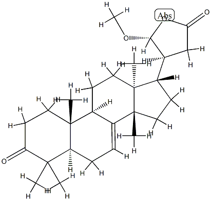 3-Oxo-21alpha-methoxy-24,25,26,27-tetranortirucall-7-ene-23(21)-lactone Struktur