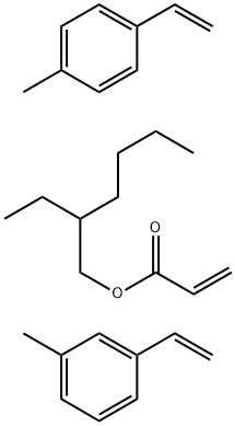 2-Propenoic acid, 2-ethylhexyl ester, polymer with 1-ethenyl-3-methylbenzene and 1-ethenyl-4-methylbenzene,126037-00-1,结构式